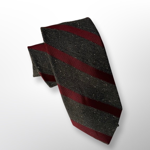 Merona Other - Merona Gray and Burgundy Stripe Skinny Tie